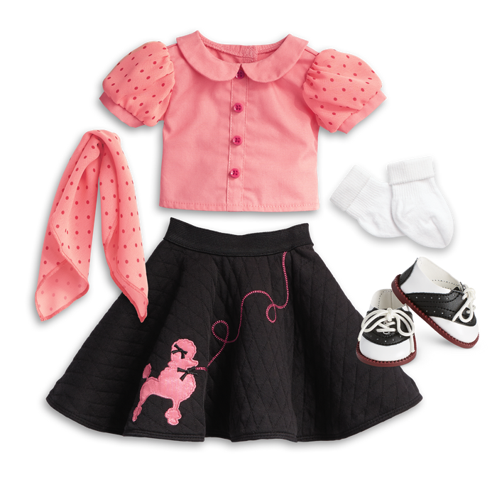 Maryellen's™ Poodle Skirt Outfit for 18-inch Dolls (Historical Characters) H3