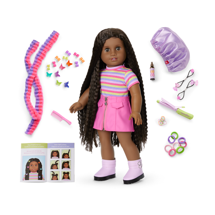 Long Hair Looks™ by Truly Me™ 18-inch Doll #135 & hair accessories X2