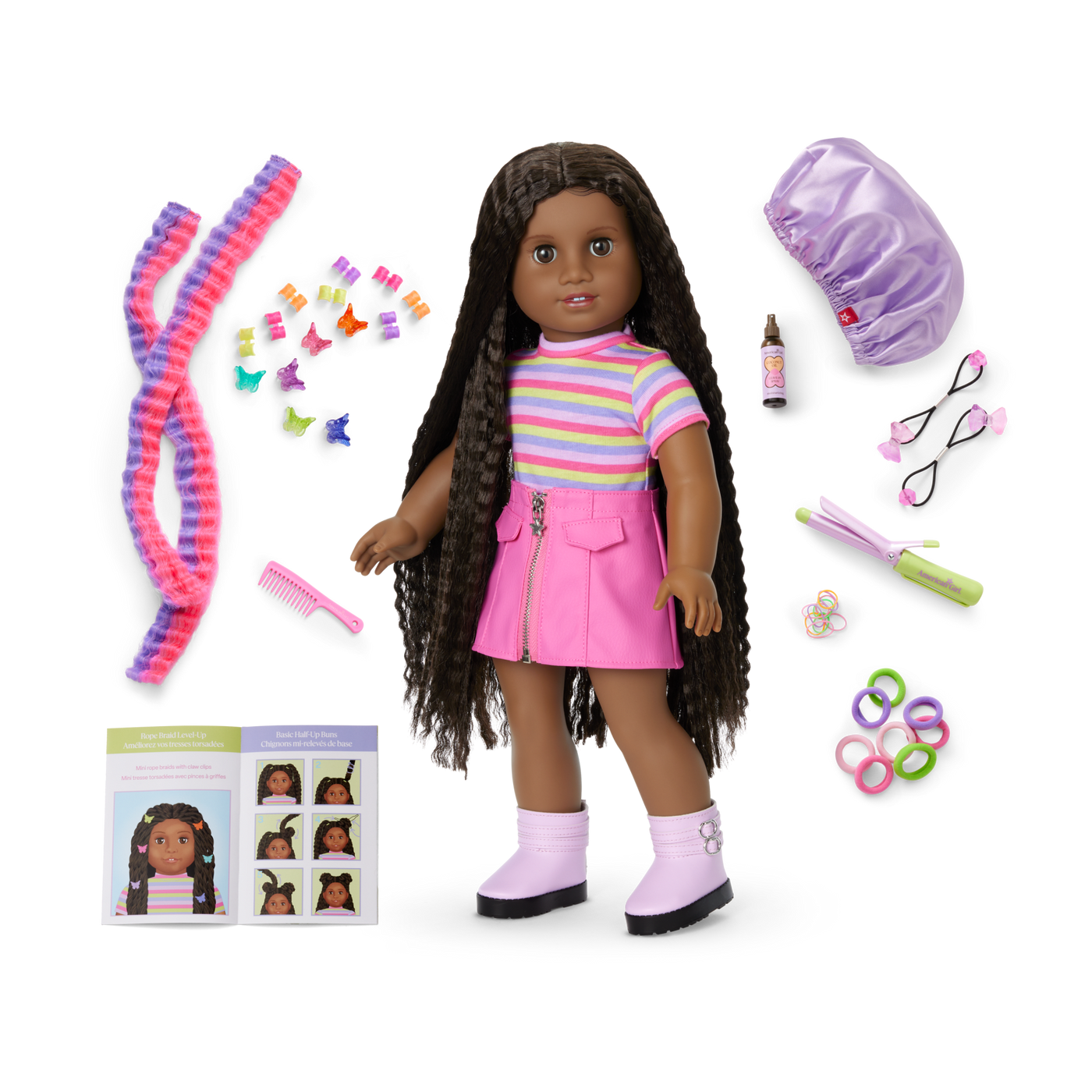 Long Hair Looks™ by Truly Me™ 18-inch Doll #135 & hair accessories O3