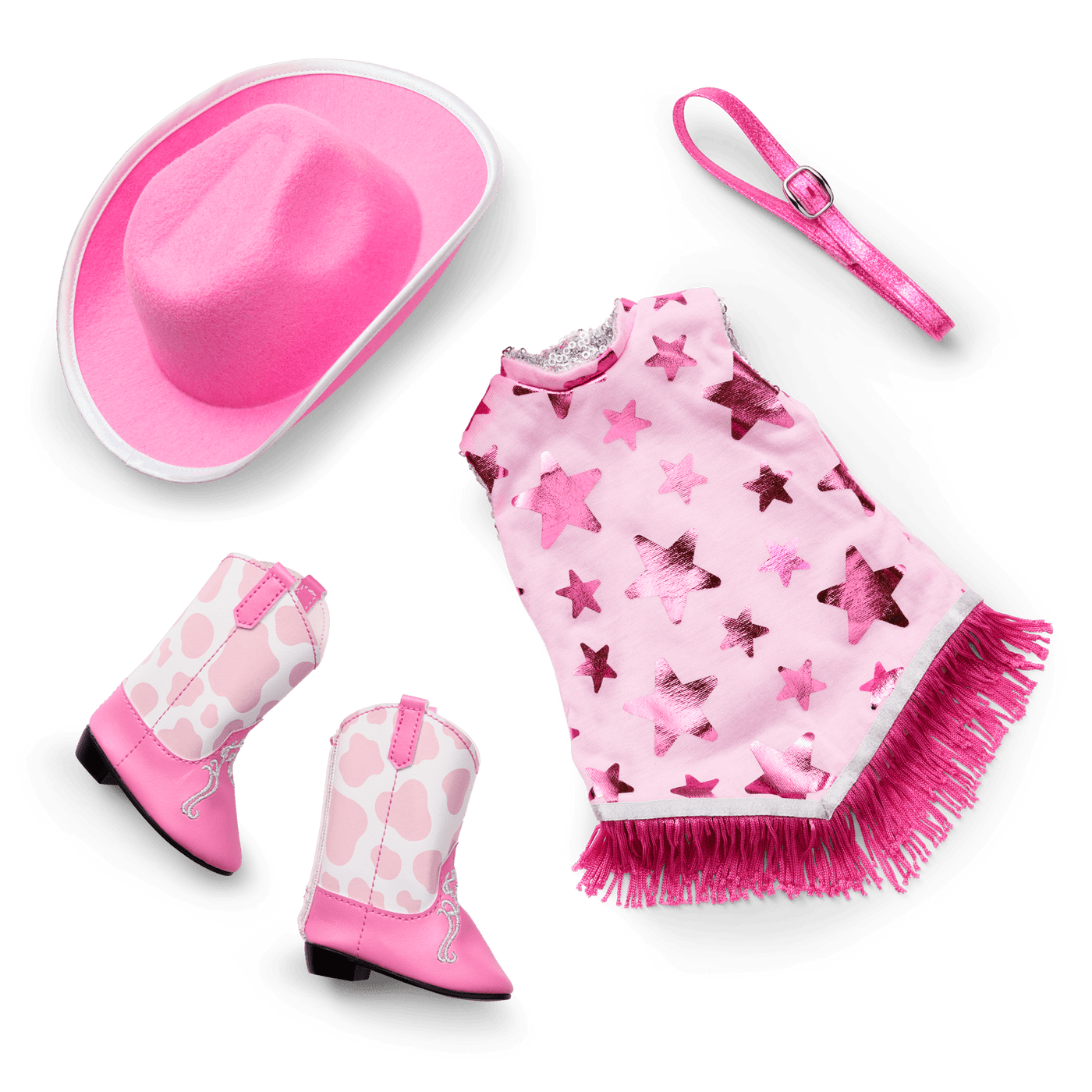 Glam Pink Cowgirl Outfit for 18-inch Dolls K1