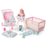 Little Bitty Baby™ Layette & High Chair Set for 7.75-inch Dolls V4