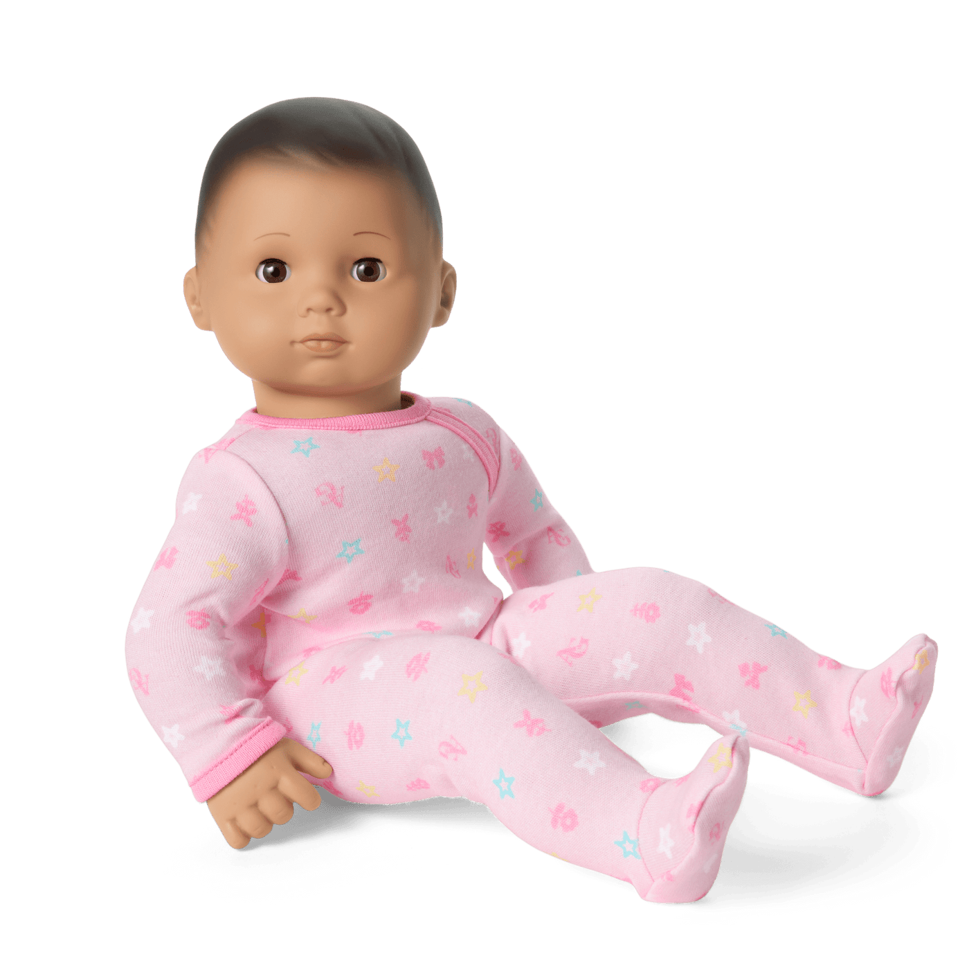 Bitty Baby® Doll #5 with dark-brown hair in Pastel Pink X9