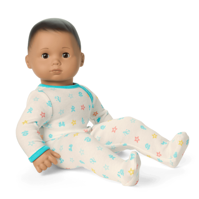Bitty Baby® Doll #5 with dark-brown hair in Pastel Blue A8