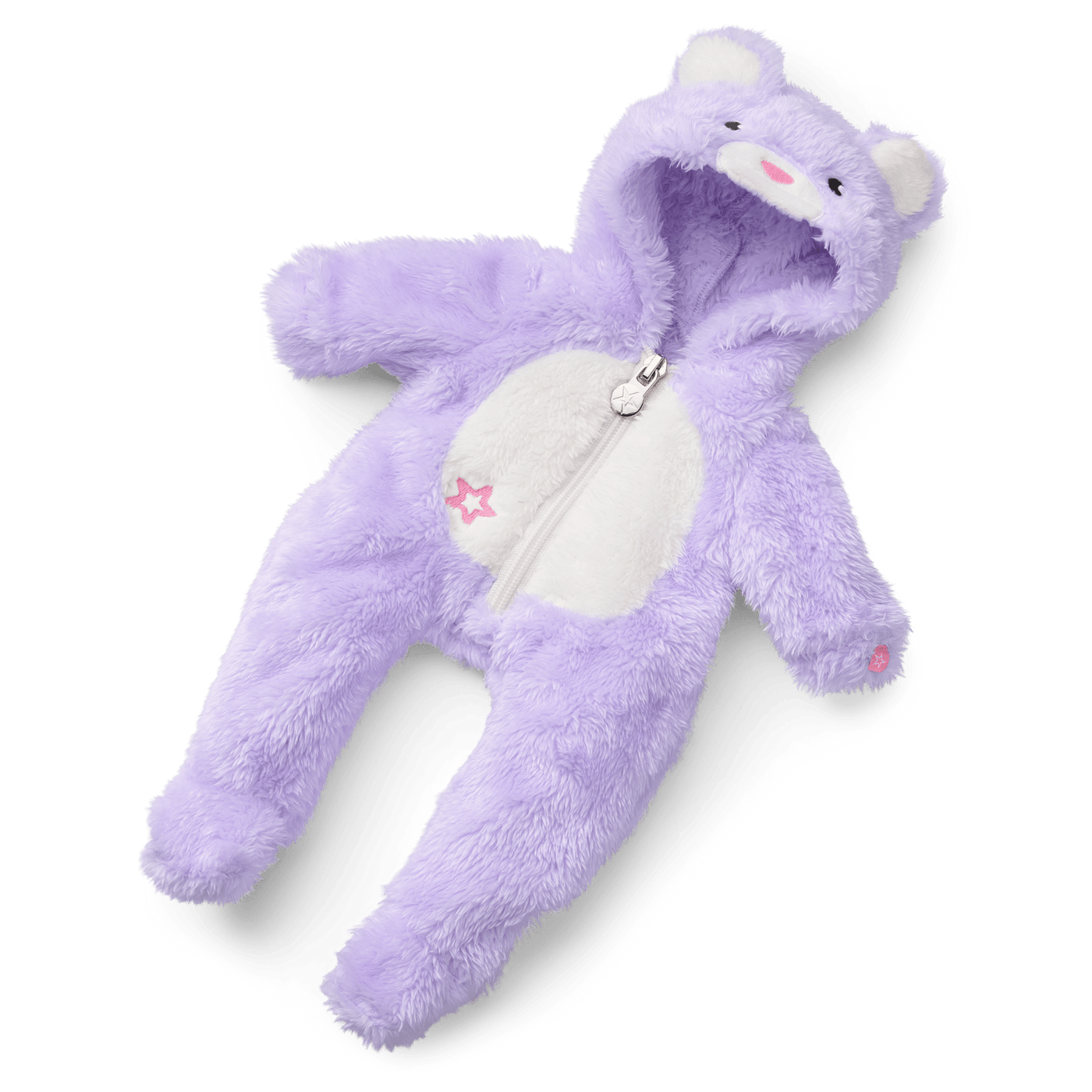 Lovable Lavender Bear One-Piece Outfit for Bitty Baby® Dolls I8
