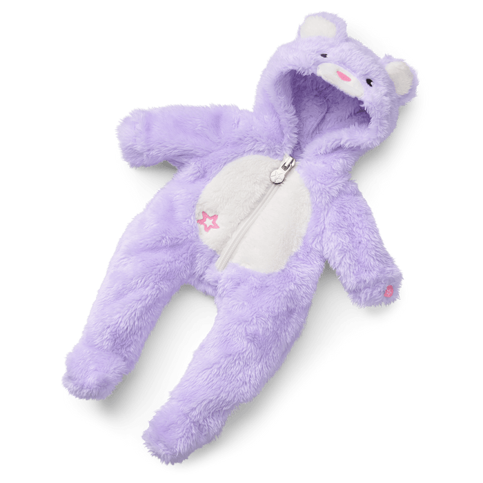 Lovable Lavender Bear One-Piece Outfit for Bitty Baby® Dolls I3