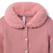 American Girl® x Janie and Jack Rosy Ribbed Cardigan for Girls L3