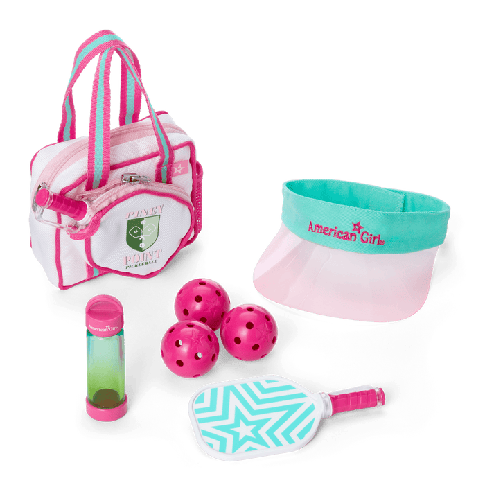 Raquel's™ Pickleball Bag & Paddle Set for 18-inch Dolls (Girl of the Year™ 2026) E0