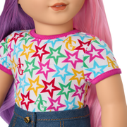Truly Me™ 18-inch Doll #116 with wavy purple-and-pink hair G5