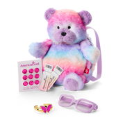 Colorful Teddy Bear Backpack & Accessory Set for 18-inch Dolls Y0