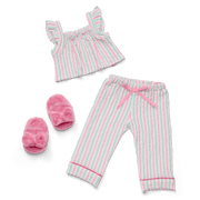 Raquel's™ Coastal Stripes Pajamas for 18-inch Dolls (Girl of the Year™ 2026) G1