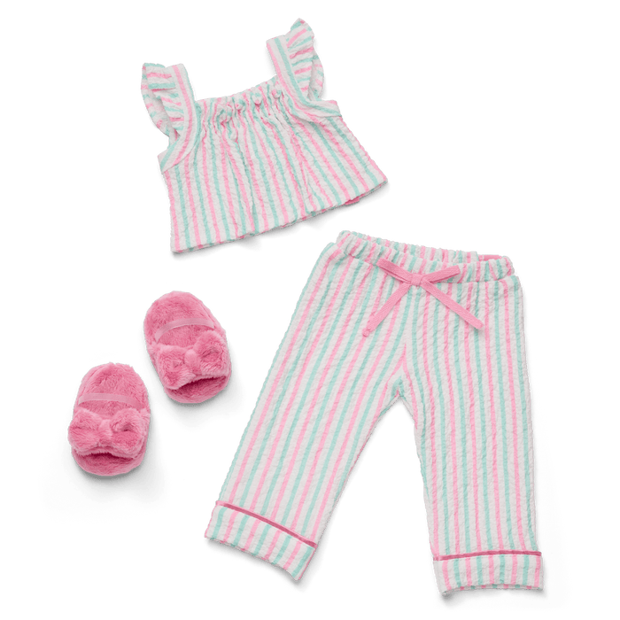 Raquel's™ Coastal Stripes Pajamas for 18-inch Dolls (Girl of the Year™ 2026) G1