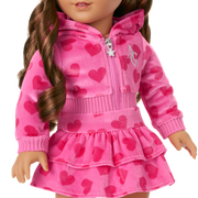 Pink Hearts Hoodie Dress for 18-inch Dolls G2