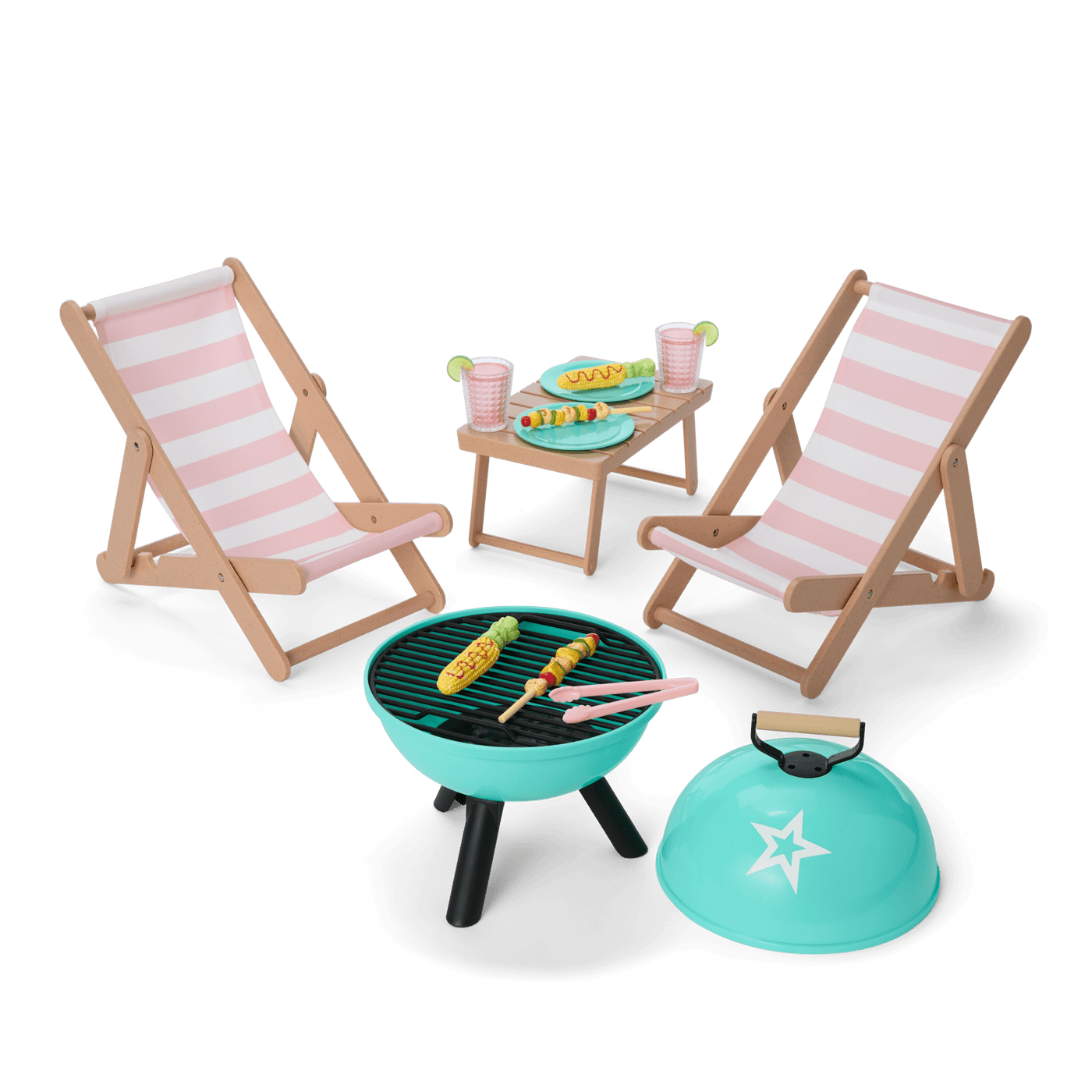 Raquel's™ Beach Chairs & Barbecue Set for 18-inch Dolls (Girl of the Year™ 2026) D7