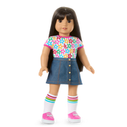 Truly Me™ 18-inch Doll #130 with straight black-brown hair Y1