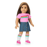 Truly Me™ 18-inch Doll #107 with straight brown hair T5