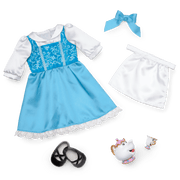 American Girl® Disney Princess Belle Blue Dress, Mrs. Potts, Chip & Accessories for 18-inch Dolls T0