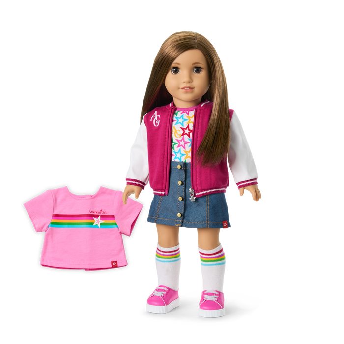 Truly Me™ 18-inch Doll #107 with straight brown hair T5