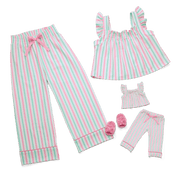 Raquel's™ Coastal Stripes Pajamas for 18-inch Dolls (Girl of the Year™ 2026) G1