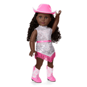 Glam Pink Cowgirl Outfit for 18-inch Dolls K1