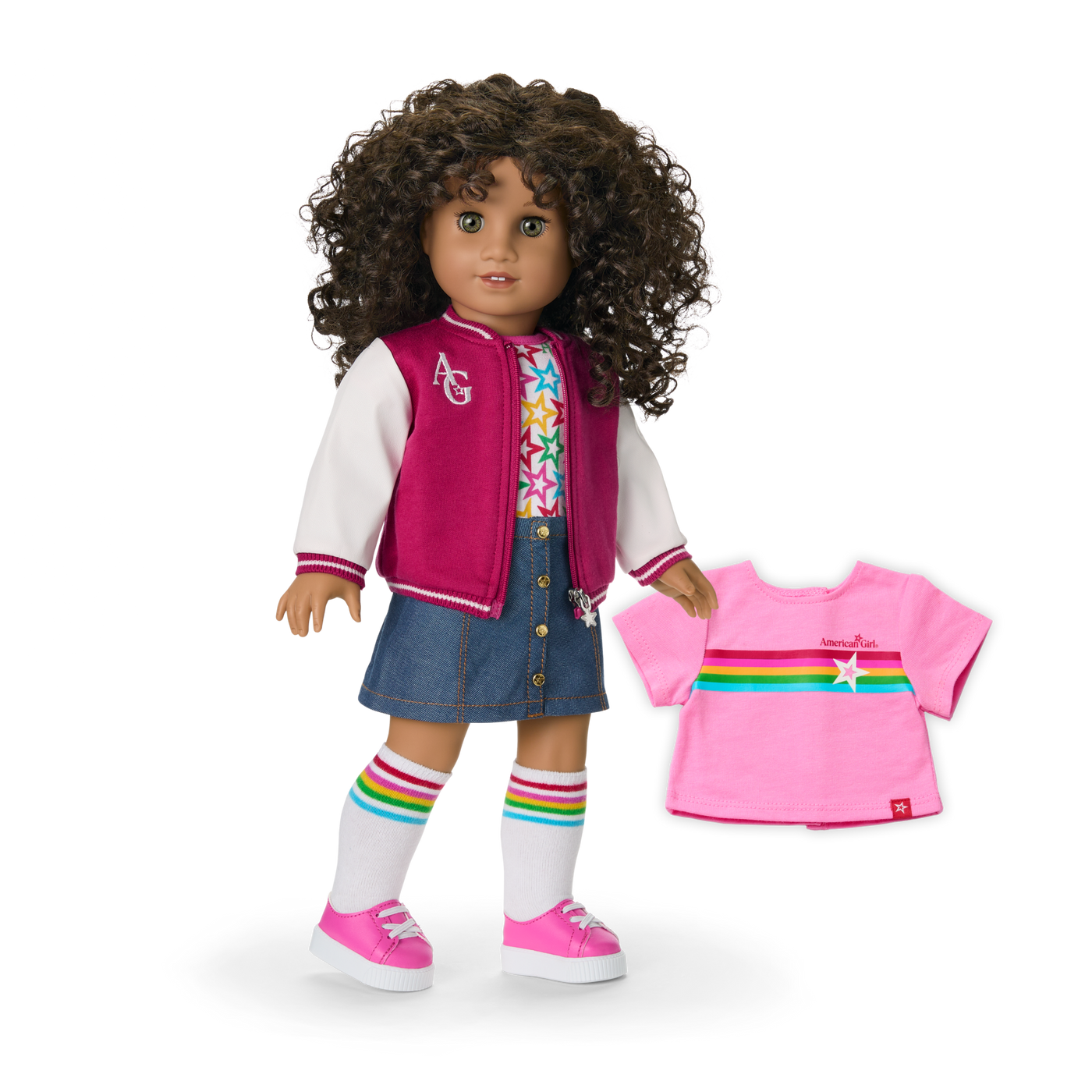 Truly Me™ 18-inch Doll #132 with curly dark-brown hair S5