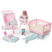 Little Bitty Baby™ Layette & High Chair Set for 7.75-inch Dolls V4