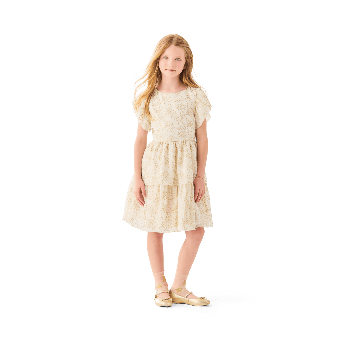 American Girl® x Janie and Jack Sparkly Cream Celebration Dress for Little Girls & Girls D0