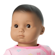 Bitty Baby® Doll #5 with dark-brown hair in Pastel Pink X9