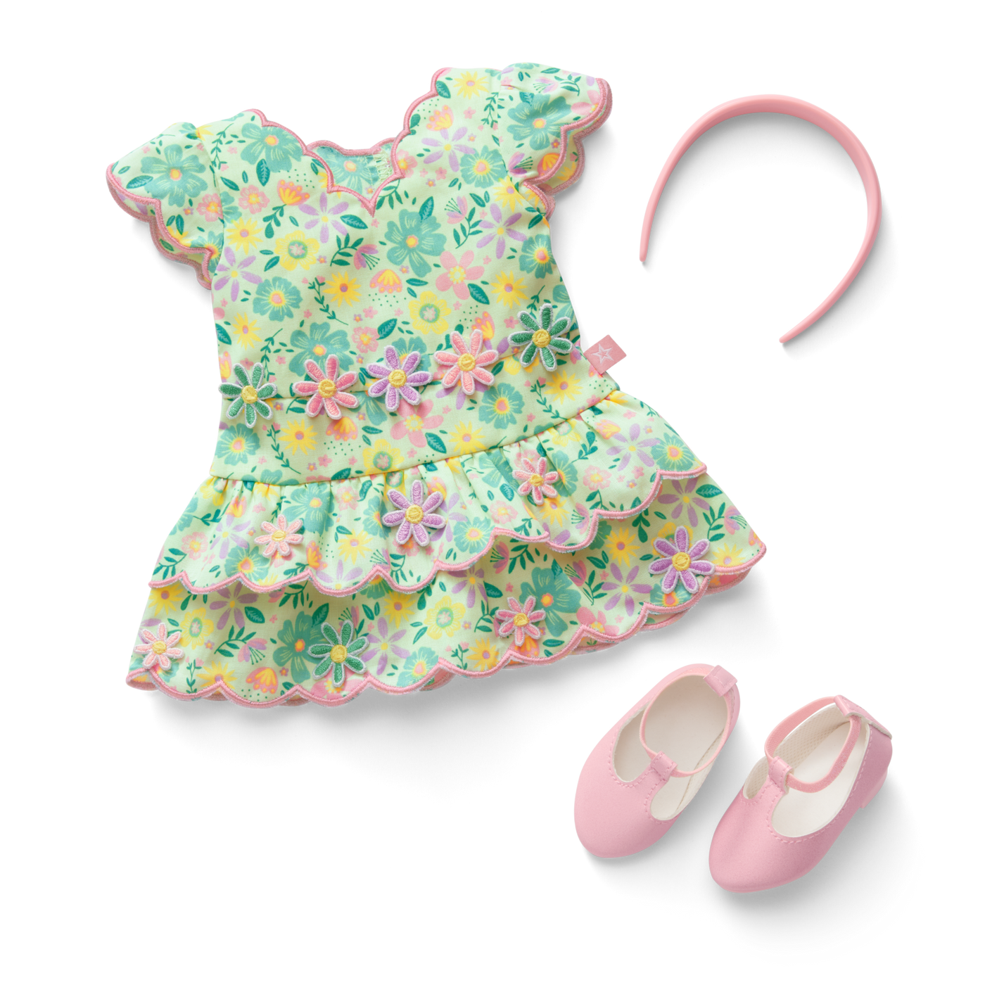 Pastel Petals Dress for 18-inch Dolls Q5