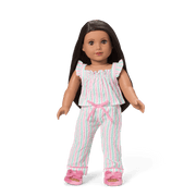 Raquel's™ Coastal Stripes Pajamas for 18-inch Dolls (Girl of the Year™ 2026) G1