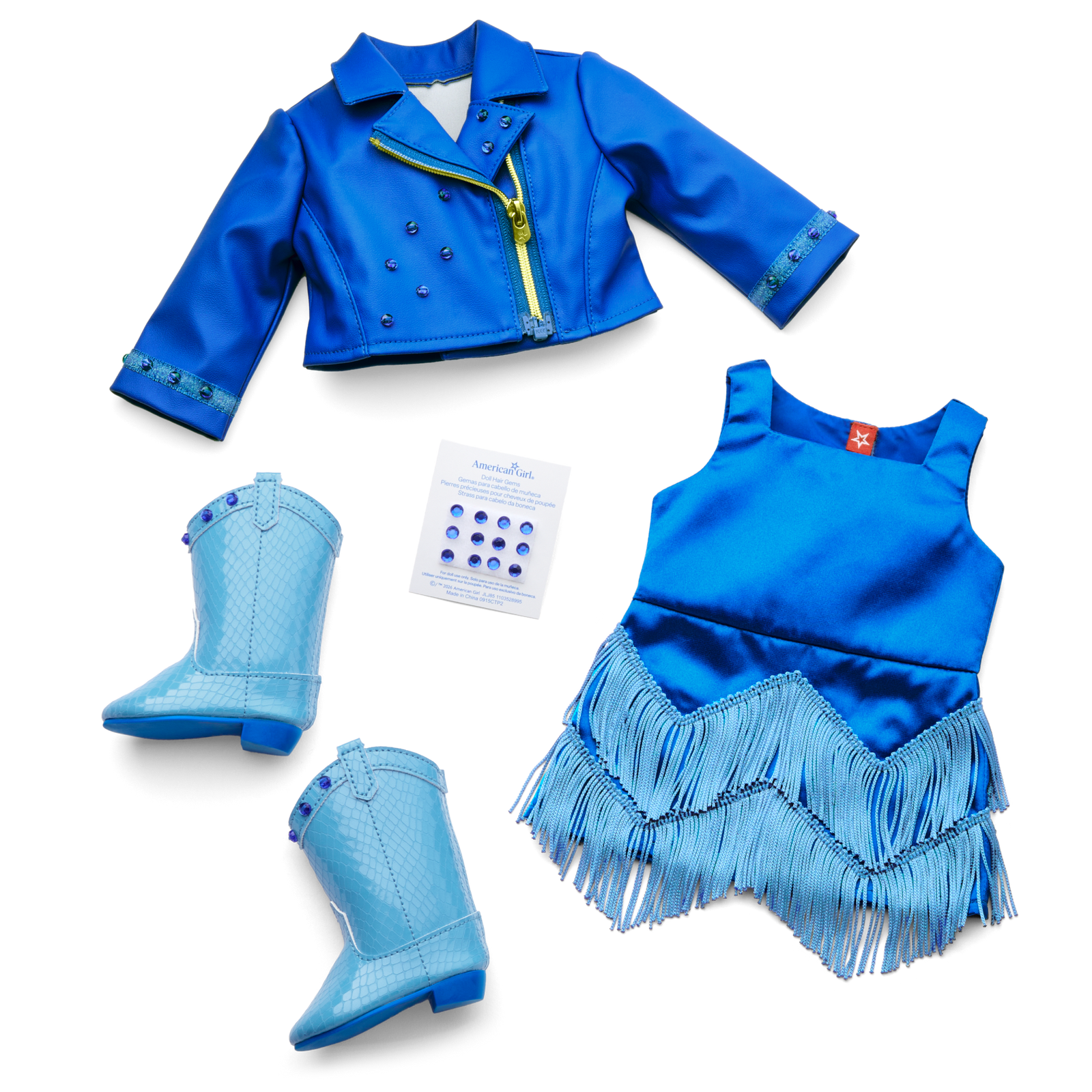 September Sapphire Sparkle Outfit for 18-inch Dolls V9