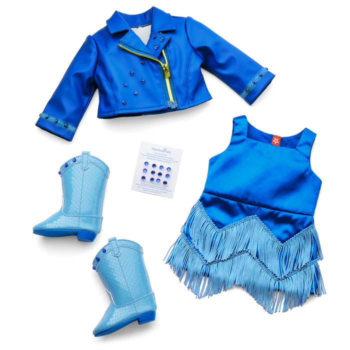 September Sapphire Sparkle Outfit for 18-inch Dolls V9