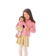 American Girl® x Janie and Jack Rosy Ribbed Cardigan for Girls L3