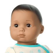 Bitty Baby® Doll #5 with dark-brown hair in Pastel Blue A8