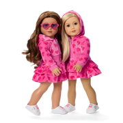 Pink Hearts Hoodie Dress for 18-inch Dolls G2