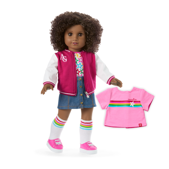 Truly Me™ 18-inch Doll #112 with curly dark-brown hair F2