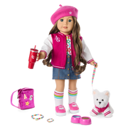 Truly Me™ 18-inch Doll #126 with wavy brown hair X7