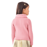 American Girl® x Janie and Jack Rosy Ribbed Cardigan for Girls L3