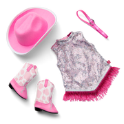 Glam Pink Cowgirl Outfit for 18-inch Dolls K1
