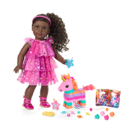 Unicorn Piñata & Party Accessories for 18-inch Dolls E5
