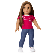 Matching AG™ Grin Pins Ringer Tee Set for Girls & 18-inch Dolls M2