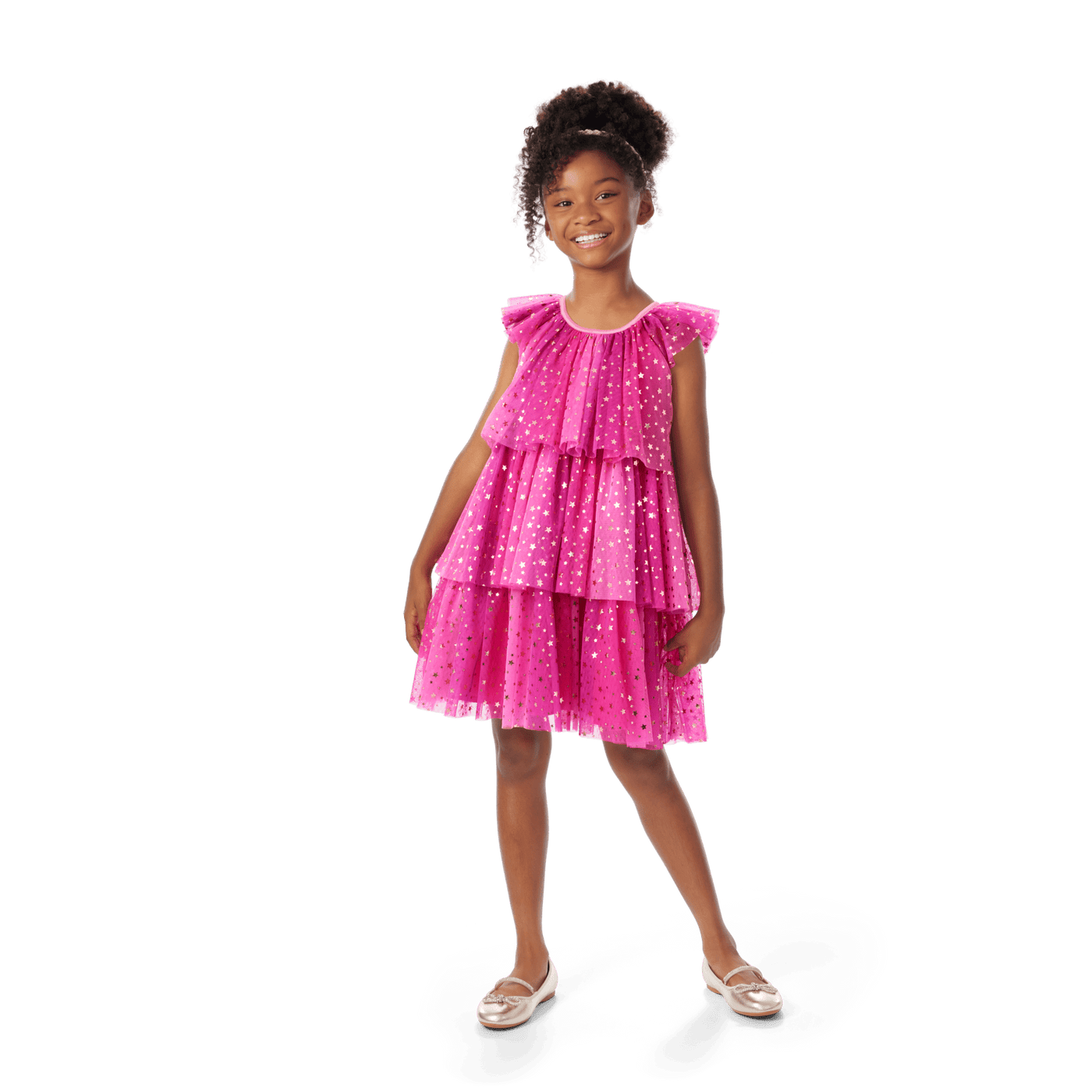 Pink Party-Ready Dress for Girls K5