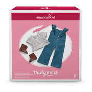 Western Flowers Denim Jumpsuit for 18-inch Dolls T4