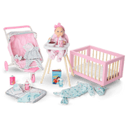Little Bitty Baby™ Layette & High Chair Set for 7.75-inch Dolls V4