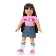 Truly Me™ 18-inch Doll #130 with straight black-brown hair Y1