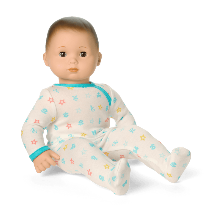 Bitty Baby® Doll #2 with brown hair in Pastel Blue A5