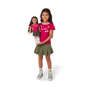 Matching AG™ Grin Pins Ringer Tee Set for Girls & 18-inch Dolls M2