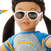 American Girl® x NFL Los Angeles Chargers Fan Outfit & Accessories for 18-inch Dolls O6