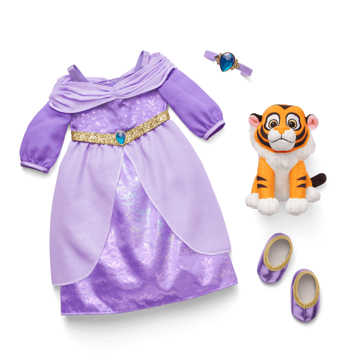 Disney Princess Jasmine Formal Dress, Baby Rajah & Accessories for 18-inch Dolls by American Girl® W5