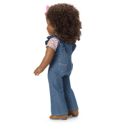 Western Flowers Denim Jumpsuit for 18-inch Dolls T4