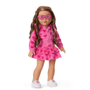 Pink Hearts Hoodie Dress for 18-inch Dolls G2